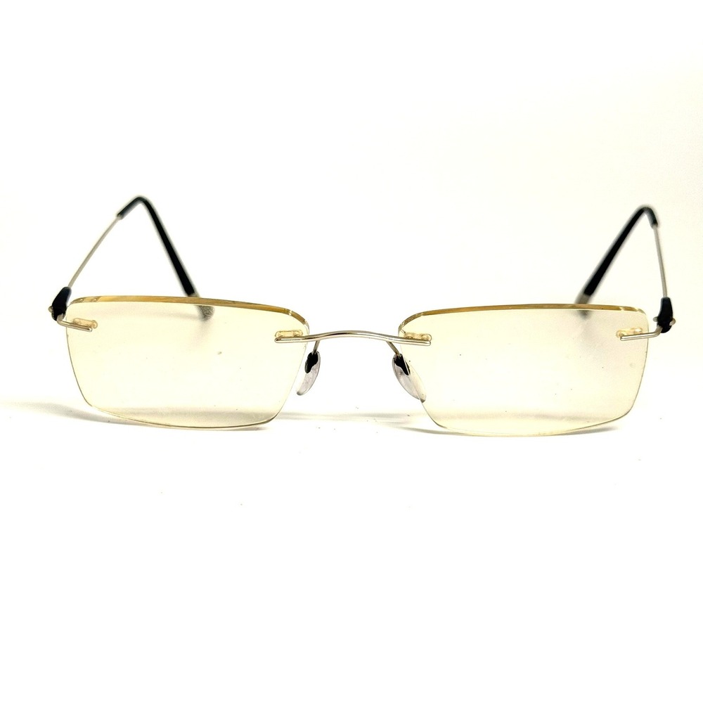 Silhouette 5500 70 7000 Rimless Eyeglasses Silver Black Rectangular  150mm
